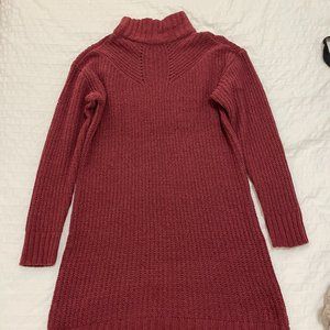American Eagle Mockneck Chenille Sweater Dress in Red